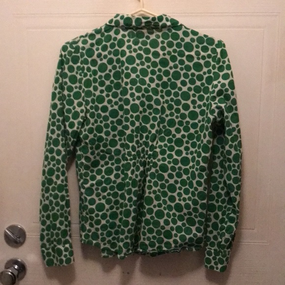 Nice things Paloma button front blouse green with white polka dots - Picture 2 of 4